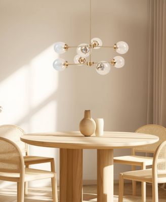 8-Light Metal Chandelier with Globe Bulbs