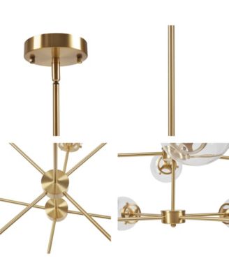 8-Light Metal Chandelier with Globe Bulbs