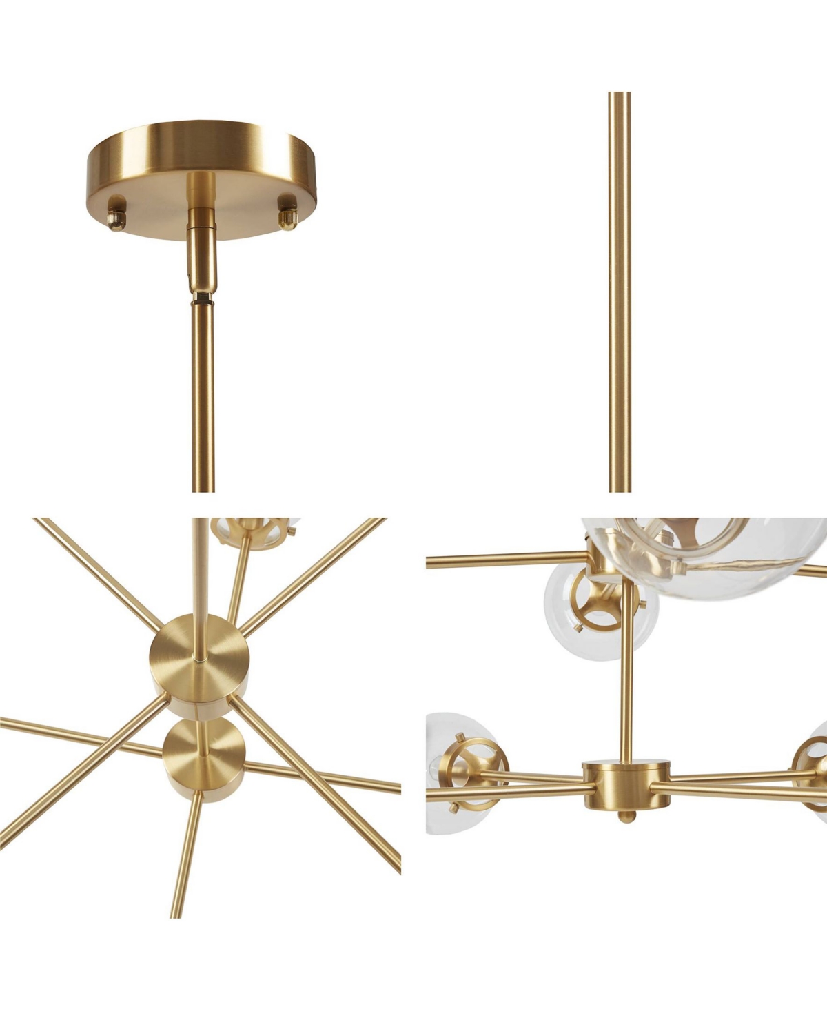 Ink+ivy 8-light Metal Chandelier With Globe Bulbs In Gold,clear