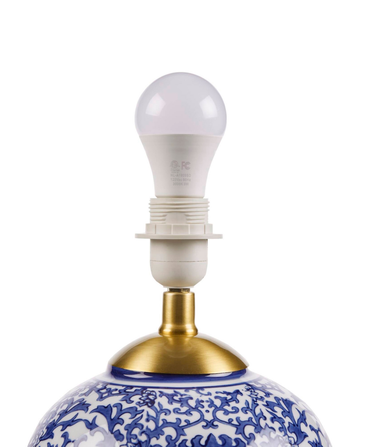 Martha Stewart Blue Ceramic Ginger Jar Table Lamp In Blue