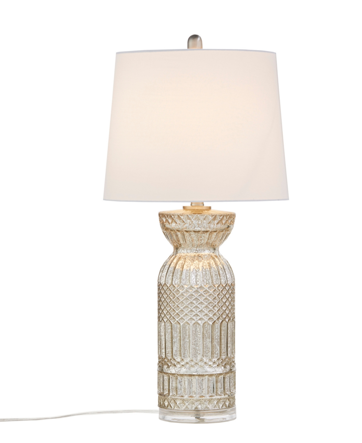 Hampton Hill Textured Glass And Acrylic Base Table Lamp In Neutral