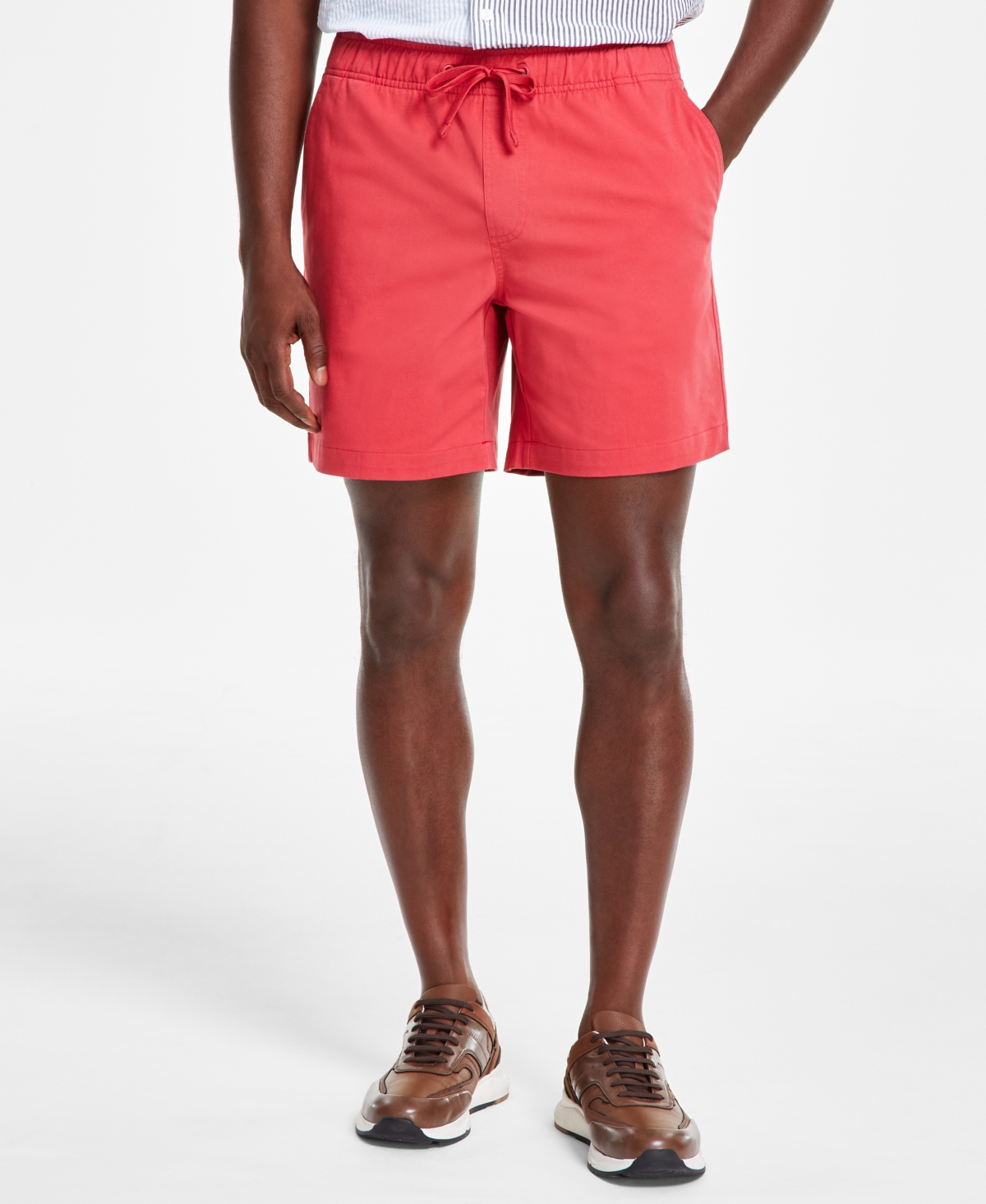Men's Regular-Fit 7" Drawstring Shorts, Created for Macy's - Melone