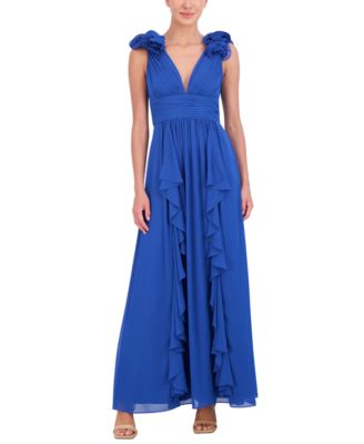 Eliza J Women's Ruffled Ruched Gown - Macy's