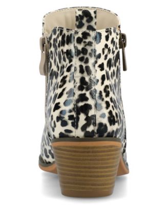 Women's Rebel Size Zipper Stacked Heel Booties