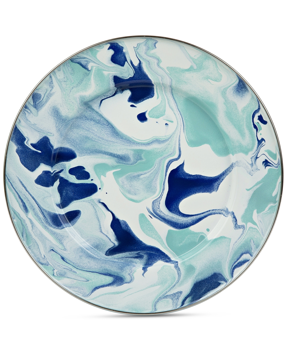 Golden Rabbit Lagoon Dinner Enameled Steel Dinner Plates, Set of 4
