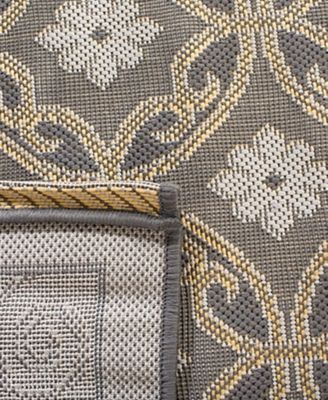 Courtyard CY7810 Anthracite and Light Gray 5'3" x 7'7" Outdoor Area Rug