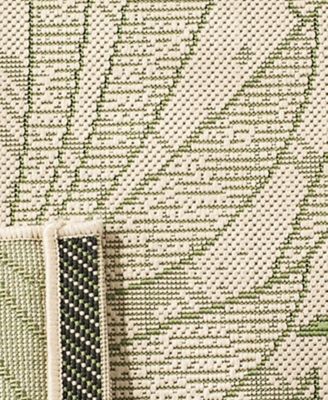 Courtyard CY7836 Cream and Green 5'3" x 7'7" Outdoor Area Rug