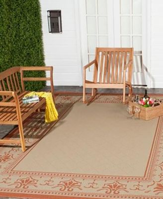 Courtyard CY0901 Natural and Terra 5'3" x 7'7" Outdoor Area Rug
