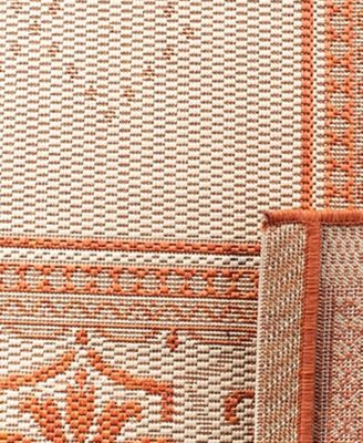 Courtyard CY0901 Natural and Terra 5'3" x 7'7" Outdoor Area Rug