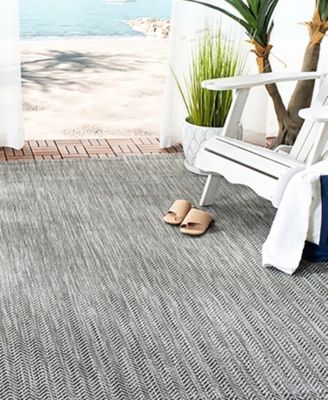 Courtyard CY8022 Black and Beige 5'3" x 7'7" Outdoor Area Rug