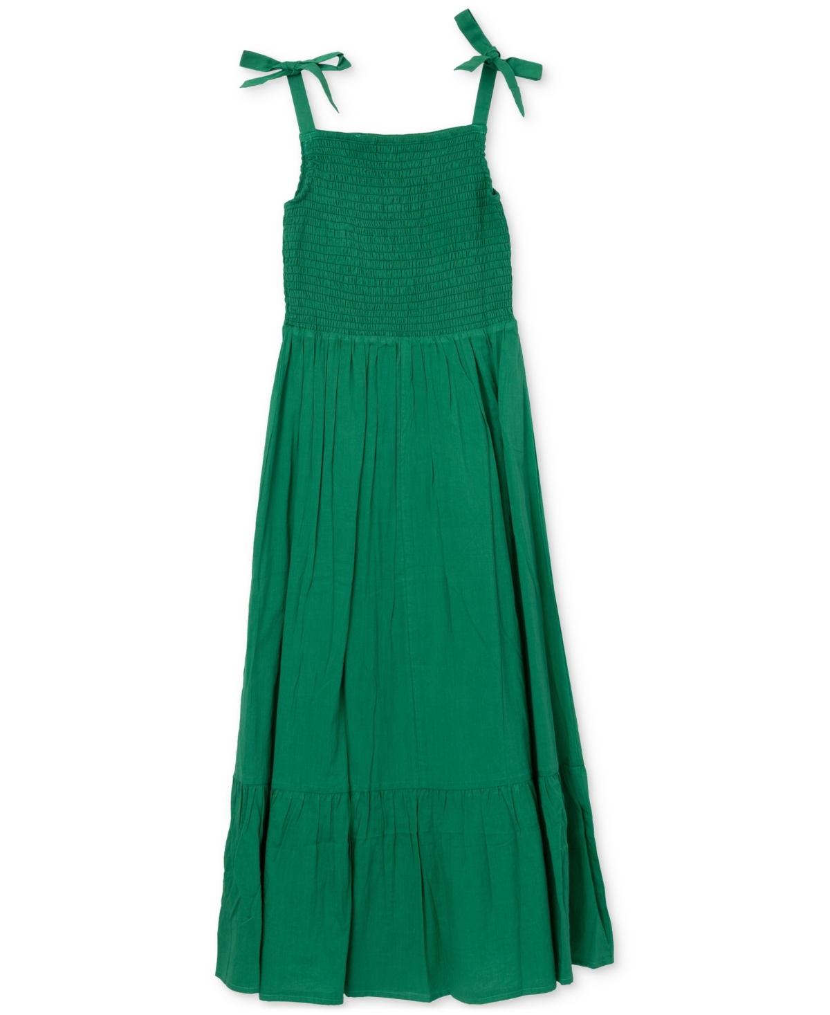Shop Speechless Big Girls Fit & Flare Smocked Cotton Maxi Dress In Kelly Gree