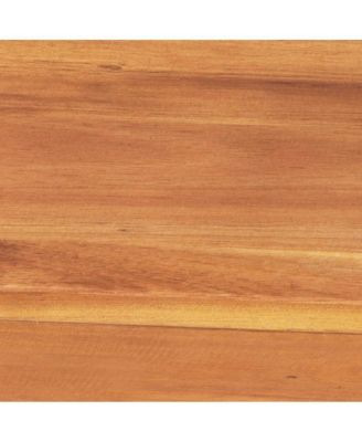 Tokar Rustic Acacia Wood Bench With Seating For Two, Flared Wooden Legs And Slatted Surface For Indoor And Outdoor Use