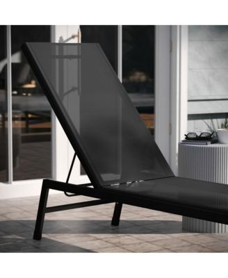 Braelin Set Of 2 Textilene Adjustable 5 Position Patio Chaise Lounge And Metal Frame Chair