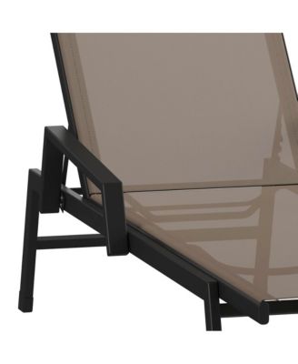 Braelin Textilene Adjustable 5 Position Patio Chaise Lounge With Armrests And Metal Frame