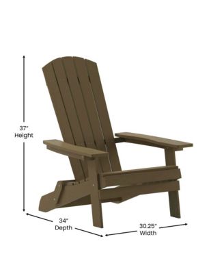 Set Of 2 Riviera Poly Resin Folding Adirondack Lounge Chair - All-Weather Indoor/Outdoor Patio Chair