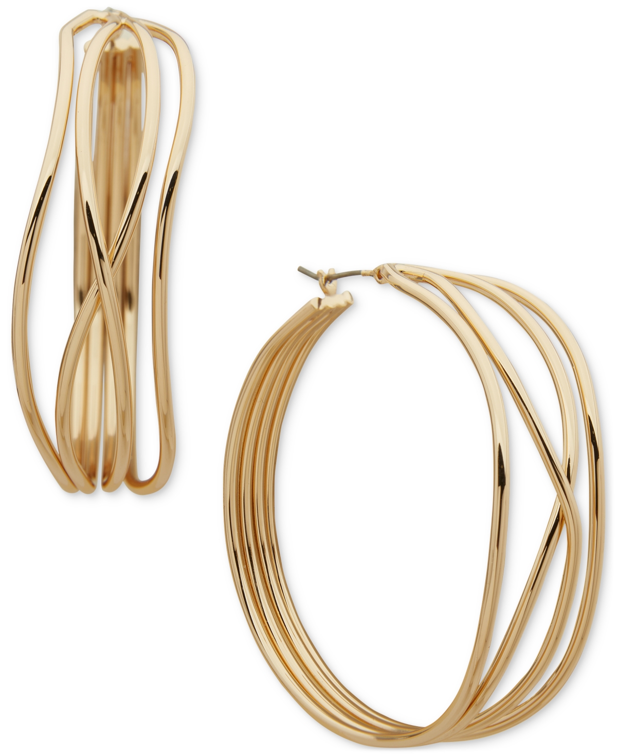 Dkny Medium Multi-row Hoop Earrings, 1.76" In Gold