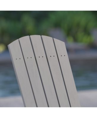 Set Of 2 Riviera Poly Resin Folding Adirondack Lounge Chair - All-Weather Indoor/Outdoor Patio Chair