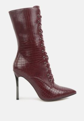 knocturn croc textured over the  boots