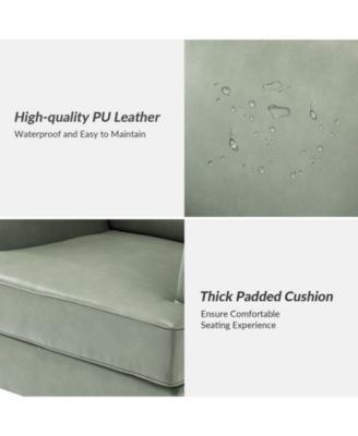 Nihad Modern Faux Leather Accent Chair with Nailhead Trim