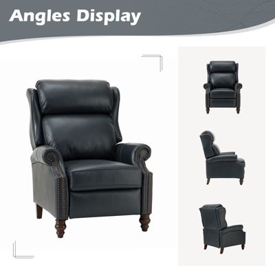 Pierce Genuine Leather Recliner with Nailhead Trims