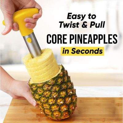 Heavy Duty 2pc Pineapple Corer & Slicer Set – Includes Eye Removal Tool with Reinforced Blade