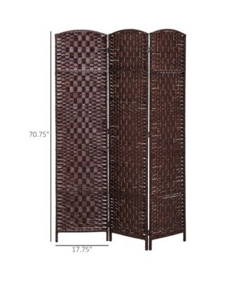 3 Panel Resin Wicker Folding Room Divider Privacy Screen Home Office
