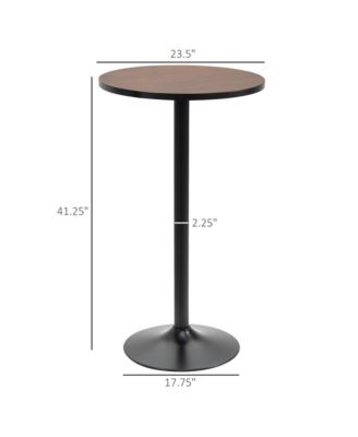 42"H Rustic Industrial Metal Elm Wood Top Bar Height Standing Pub Table