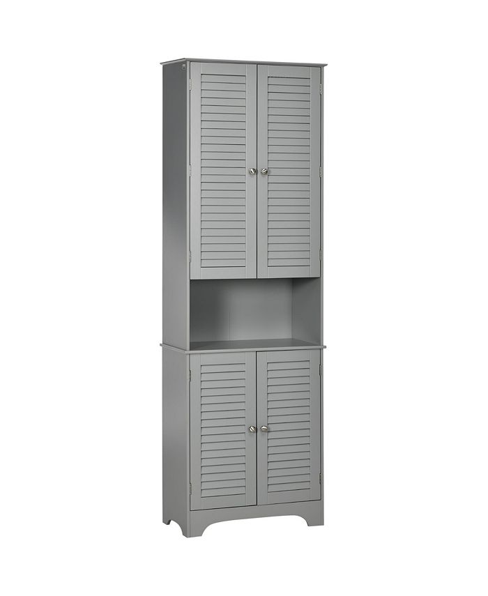Tall Narrow Bathroom Storage with Doors and Shelf Adjustability, Freestanding