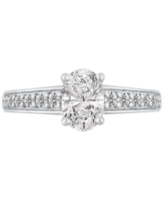 GIA Certified Diamond Oval Engagement Ring (1-1/2 ct. t.w.) in 14k White Gold