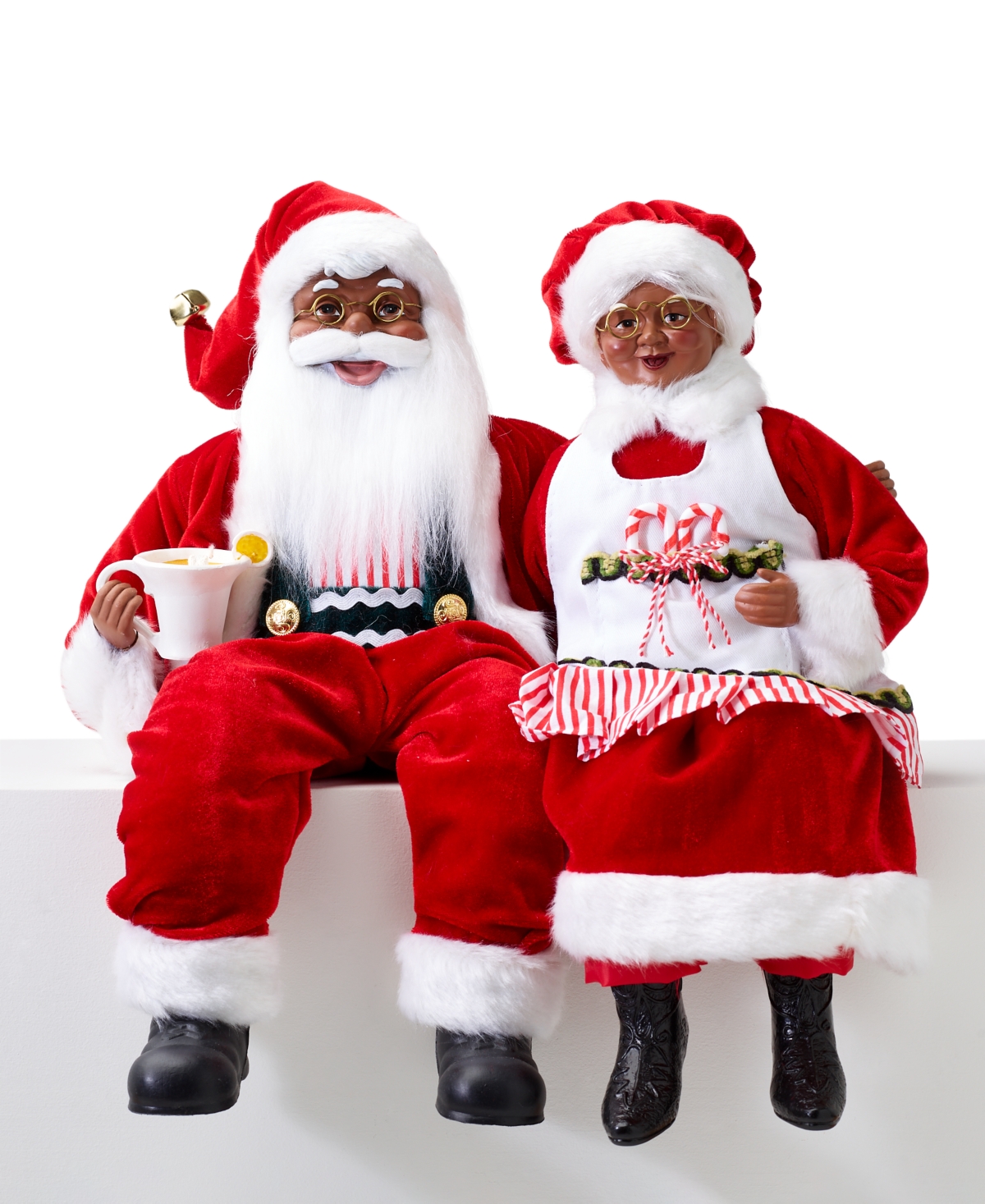 Holiday Lane Red & White Mr. and Mrs. Claus Figurine, Exclusively at Macy's