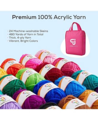 JumblCrafts Crochet Kit w/Crochet Hooks, 24 Acrylic Yarn Set & More
