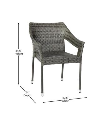 Embry All-Weather Indoor/Outdoor Stacking Patio Dining Chair With Steel Frame And Weather Resistant Pe Rattan