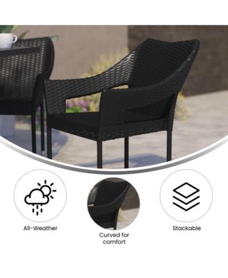 Eldon Weather Resistant Indoor/Outdoor Stacking Patio Dining Chair With Steel Frame And Pe Rattan
