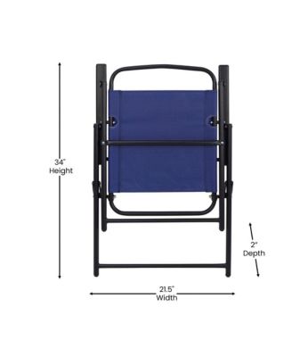 Munroe Set Of 2 Textilene Folding Sling Style Patio Chairs With Armrests
