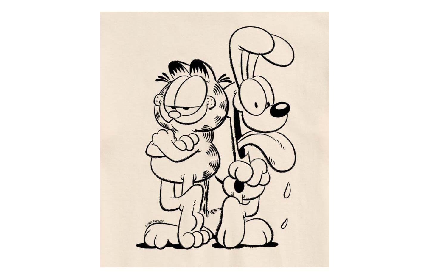 Мужская футболка AIRWAVES Hybrid Apparel Garfield and Odie Short Sleeve, цвет: Кремовый — фото 3