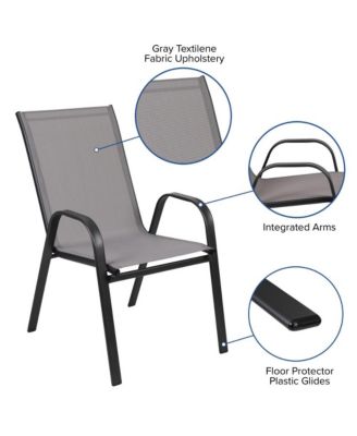 5 Pack. Outdoor Stack Chair With Flex Comfort Material And Metal Frame