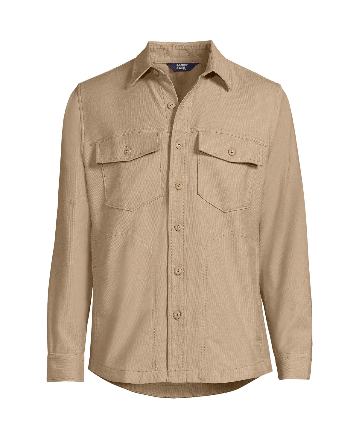 Men's Long Sleeve French Terry Shirt Jacket - Desert tan