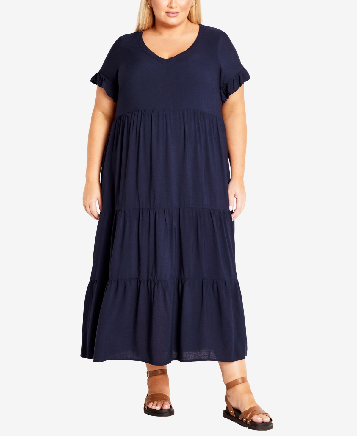 Plus Size Cassandra Maxi Dress - Navy