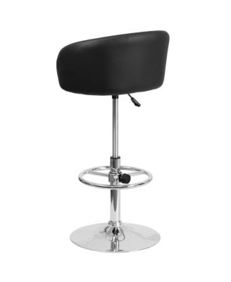 Valencia Bucket Seat Bar And Dining Stool Modern Stool With 360 Swivel, Adjustable Height And Metal Footrest