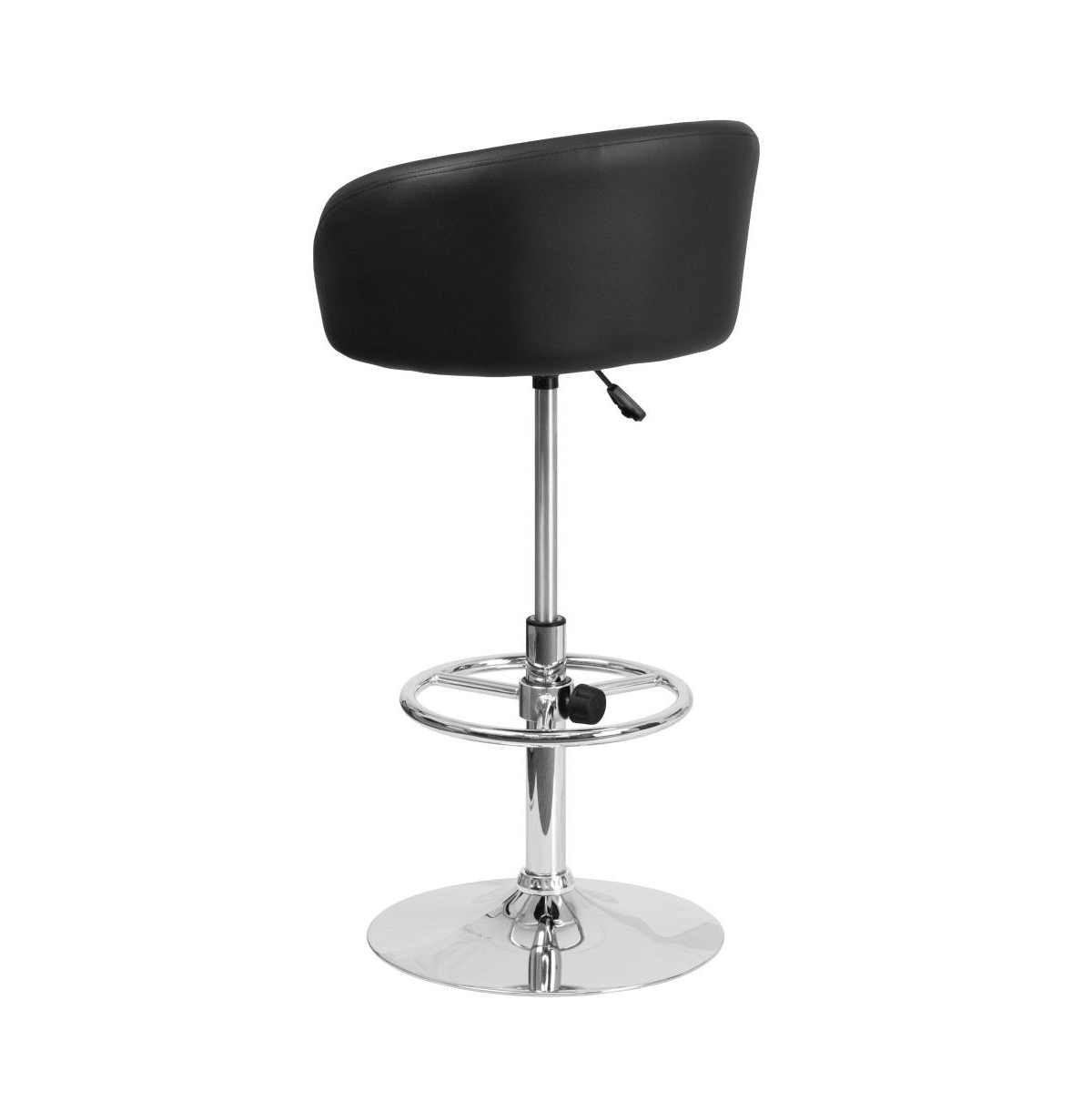 Valencia Bucket Seat Bar And Dining Stool Modern Stool With 360 Swivel, Adjustable Height And Metal Footrest