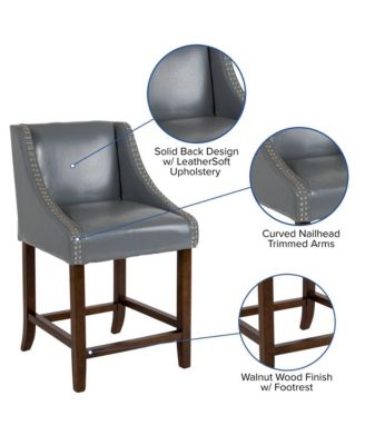 Taylorsville 24 Inch Counter Height Stool With Nailhead Trim