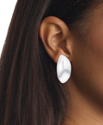 Stainless Steel Logo Structural Drop Earrings 