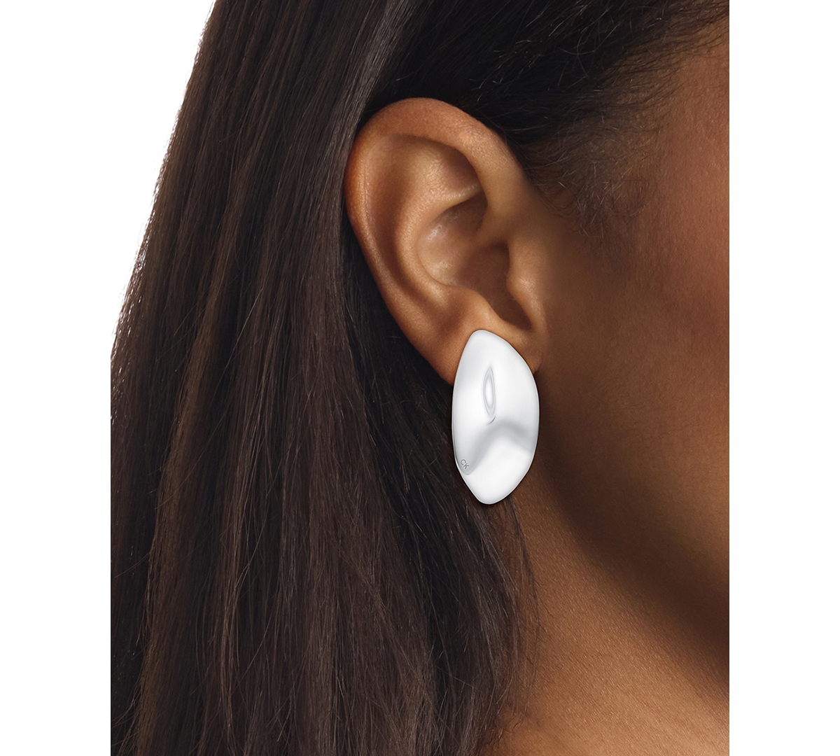Calvin Klein Stainless Steel 2-pc. Set Logo Structural Drop Earrings In Silver