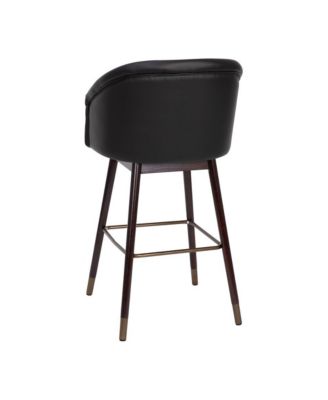 Temperance Modern Wood Frame Stool With Metallic Accents