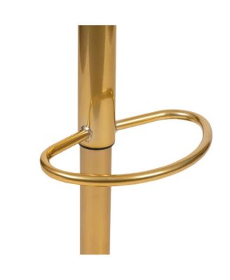 Set Of 2 Contemporary Height Adjustable Swivel Stools With Back And Pedestal Base With Footrest