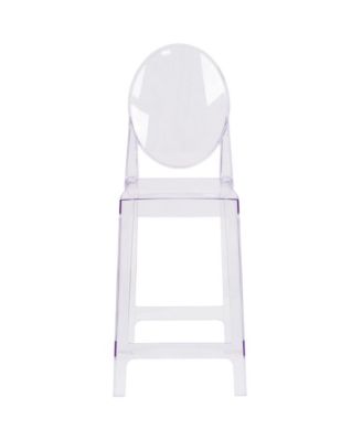 Ghost Counter Stool In Transparent Crystal With Oval Back