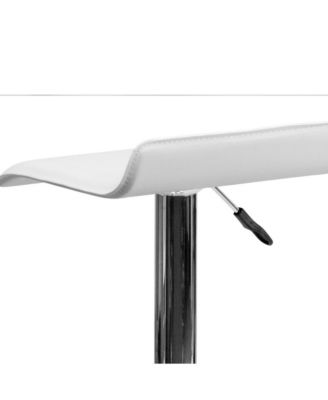 Solid Wave Seat Vinyl Adjustable Height Barstool With Chrome Base