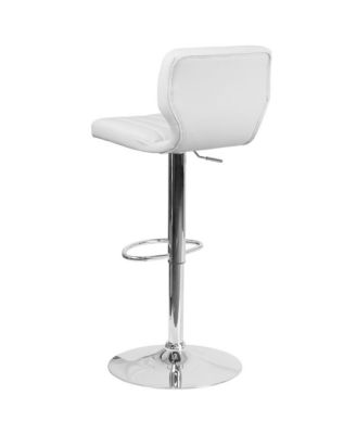 Vertical Stitch Back Swivel Adjustable Height Barstool