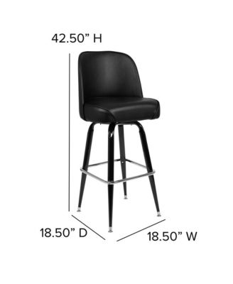 1-Piece Barstool, Metal Frame, Swivel Bucket Seat with High Backrest, Modern Design, Bar Stool