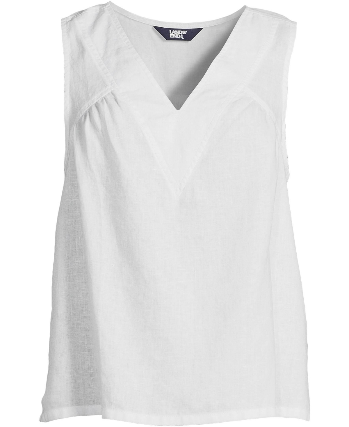 Lands' End Plus Size Linen V Neck Top